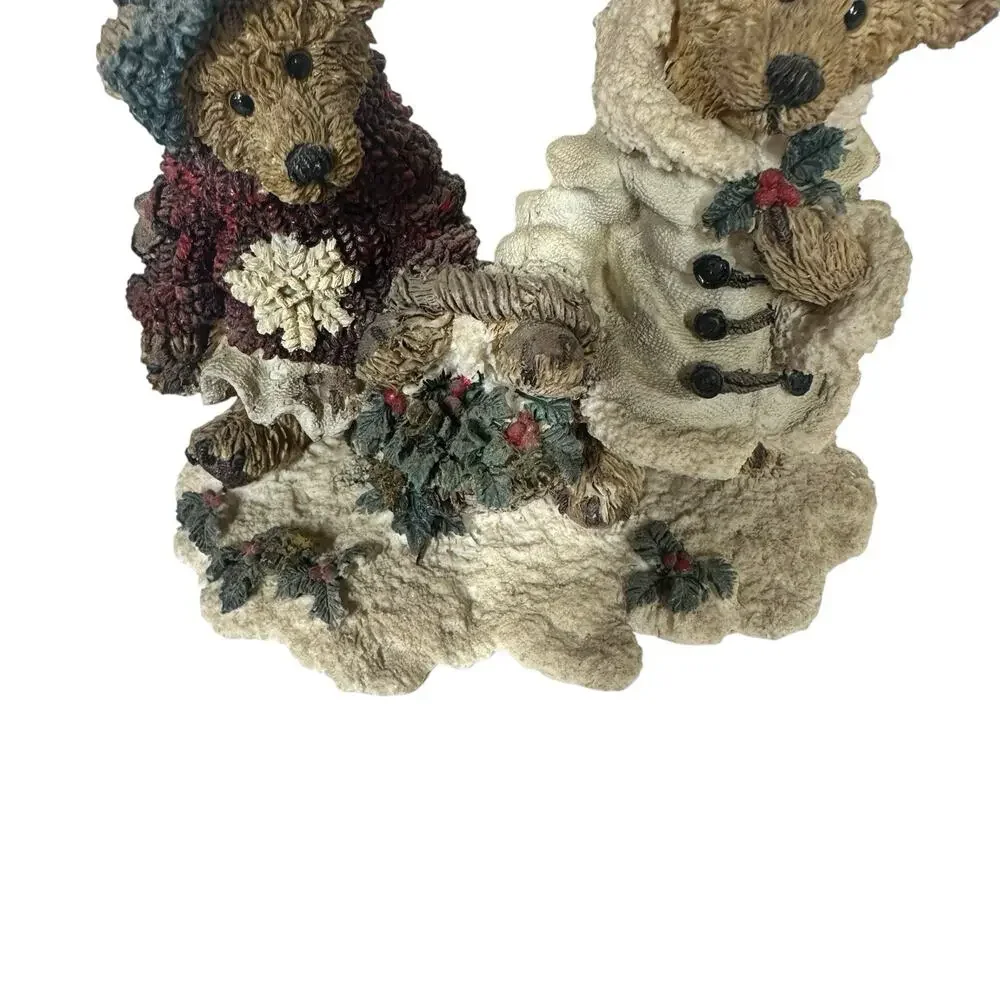 Vtg Boyds Bears & Friends Edmund & Bailey Gathering Holly Figurine Christmas '94